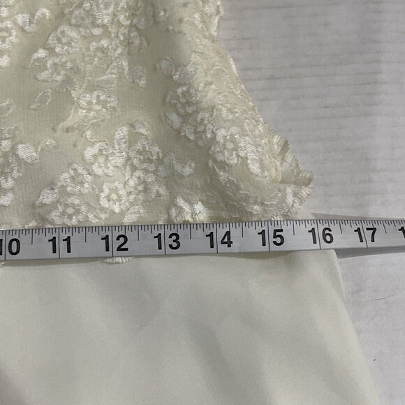 Vintage Cachet Gown 8P Ivory Floral Lace Bodice Off Shoulder Chiffon Layered Y2K - Picture 6 of 10